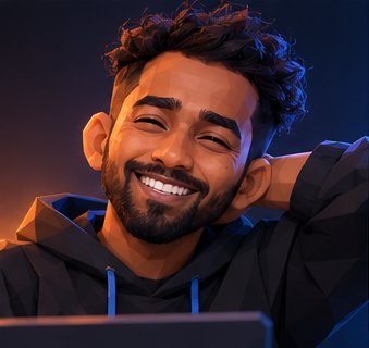 Illustrated Thejas smiling
