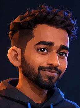Illustrated Thejas smiling