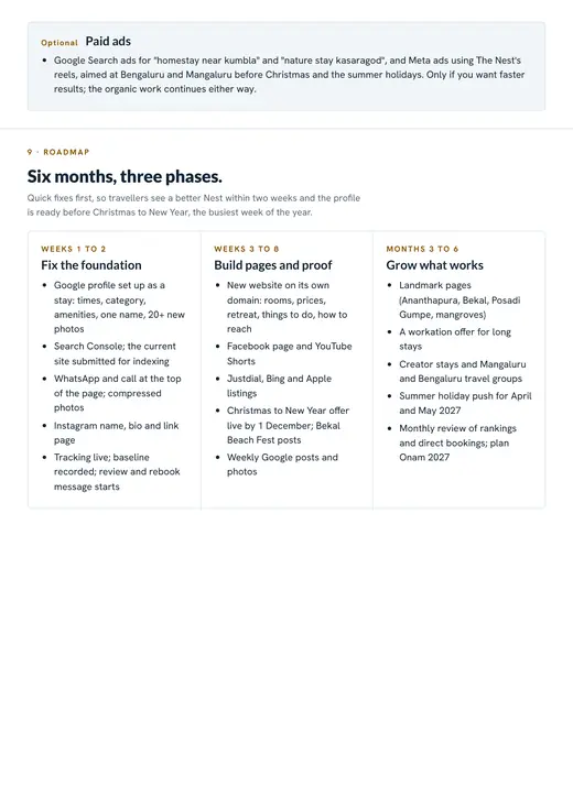 The Nest report, roadmap