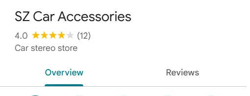 Old listing: SZ Car Accessories, Car stereo store